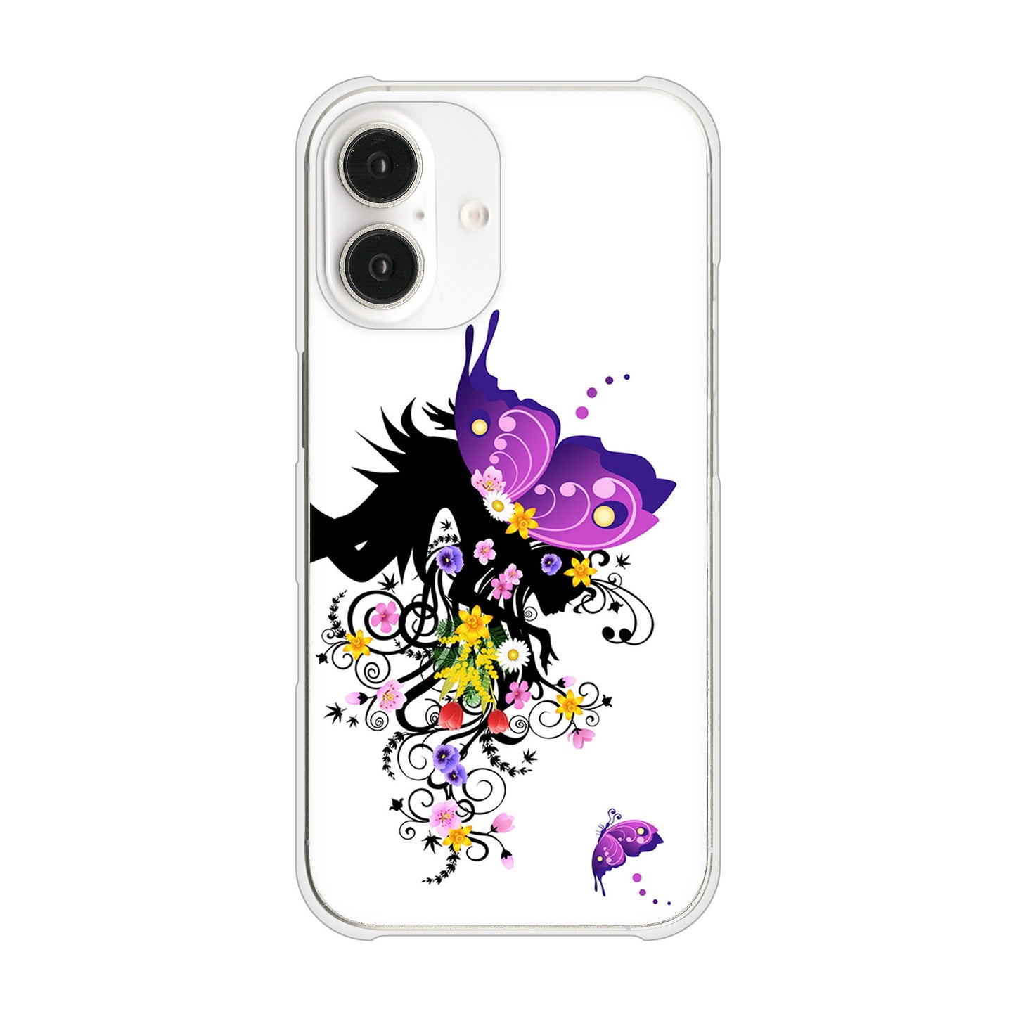 iPhone16 高画質仕上げ 背面印刷 ハードケースバタフライ