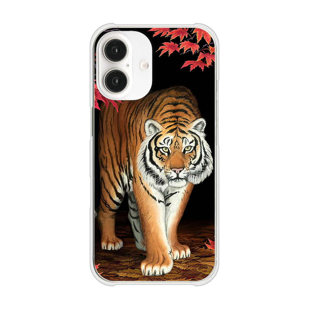 iPhone16 高画質仕上げ 背面印刷 ハードケース 【177 もみじと虎】