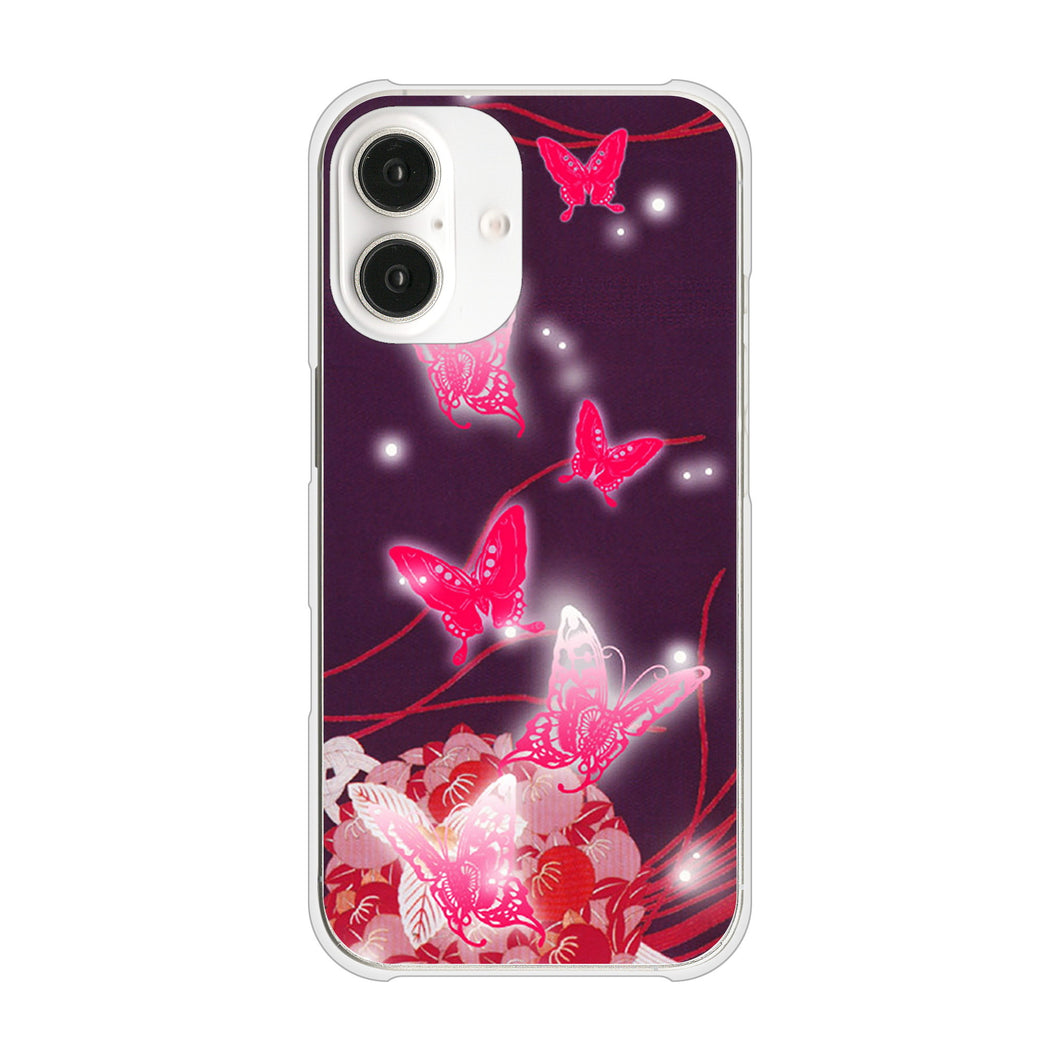 iPhone16 高画質仕上げ 背面印刷 ハードケースバタフライ