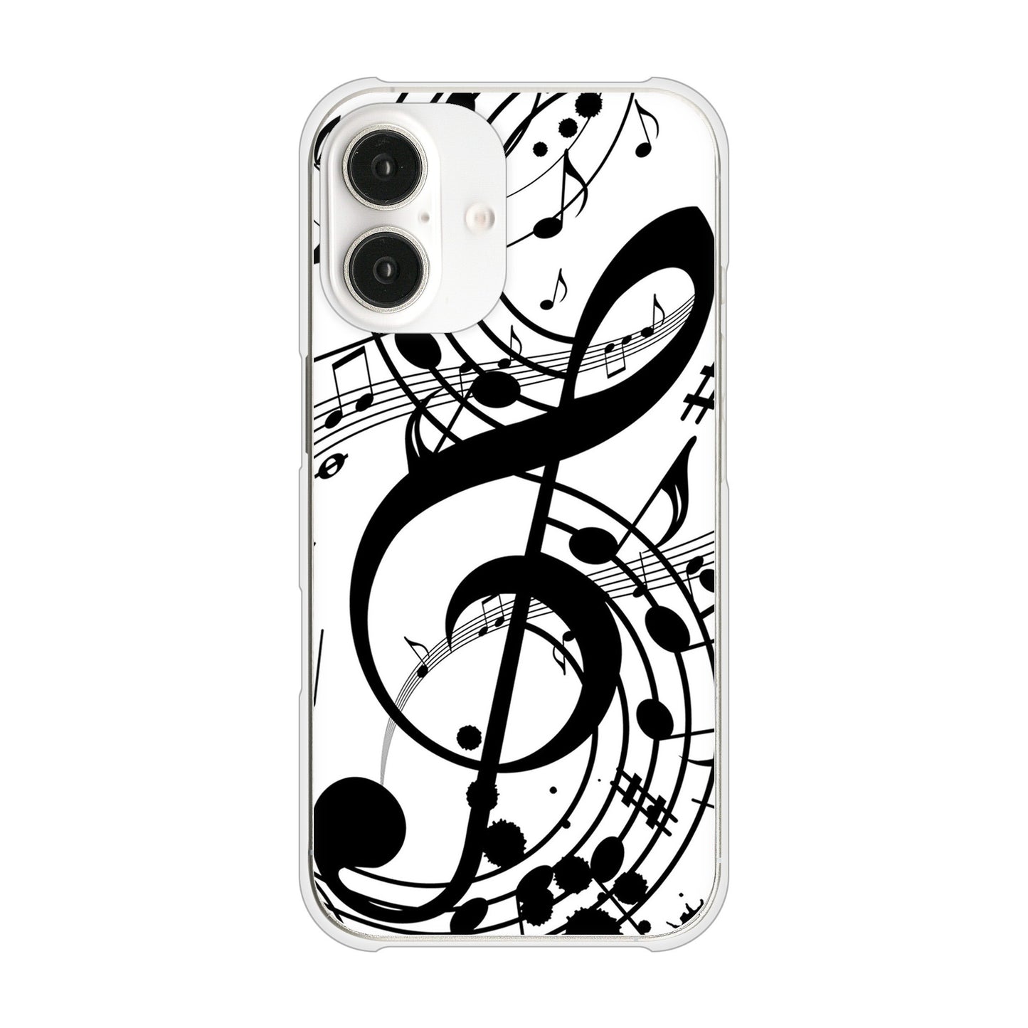 iPhone16 高画質仕上げ 背面印刷 ハードケース音符