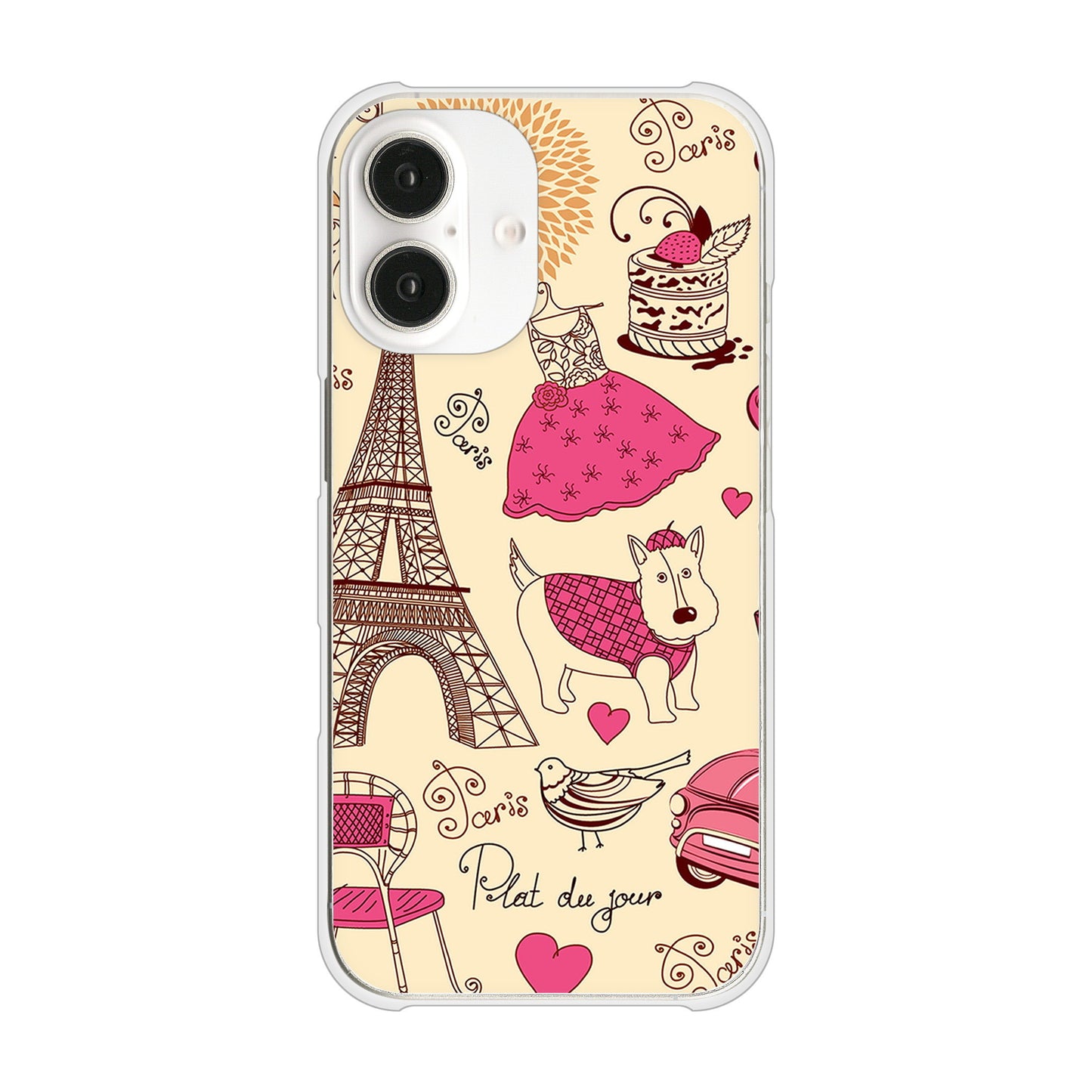 iPhone16 高画質仕上げ 背面印刷 ハードケースLOVE フランス