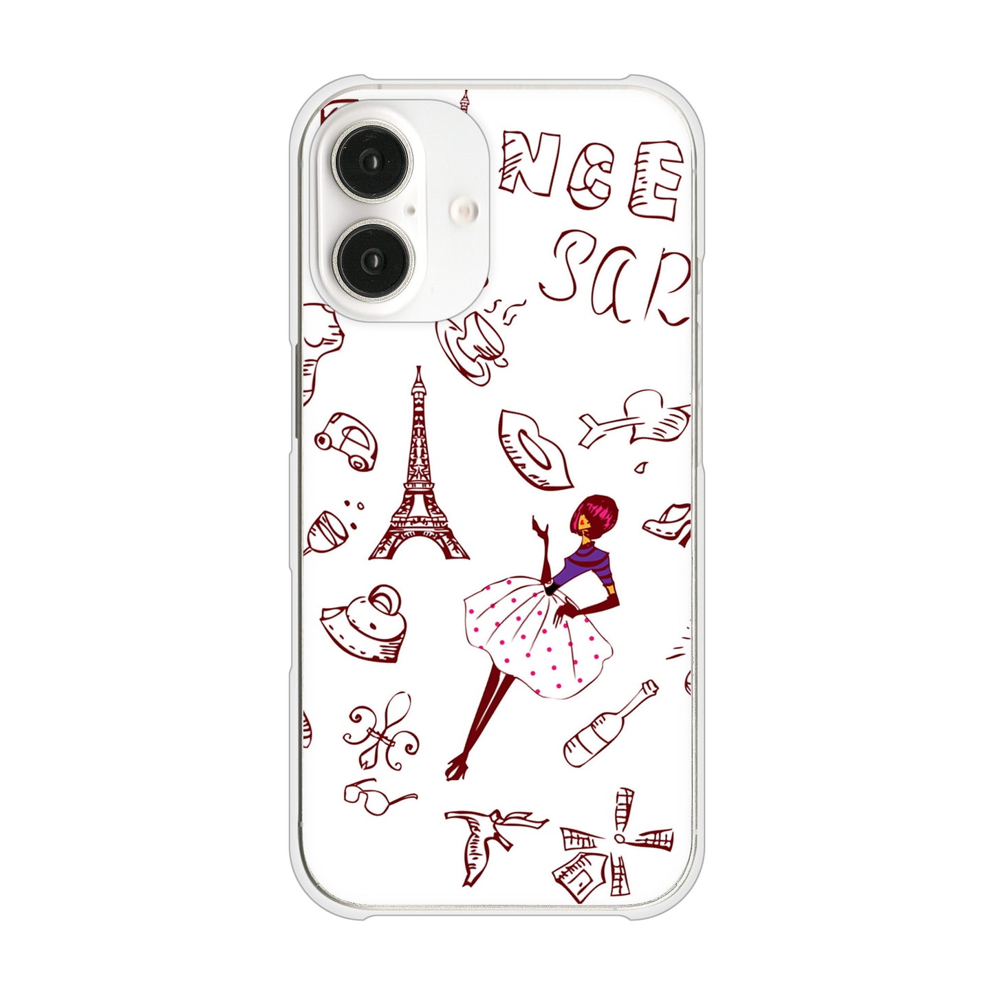 iPhone16 高画質仕上げ 背面印刷 ハードケースLOVE フランス