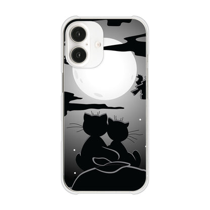 iPhone16 高画質仕上げ 背面印刷 ハードケース夜とネコ