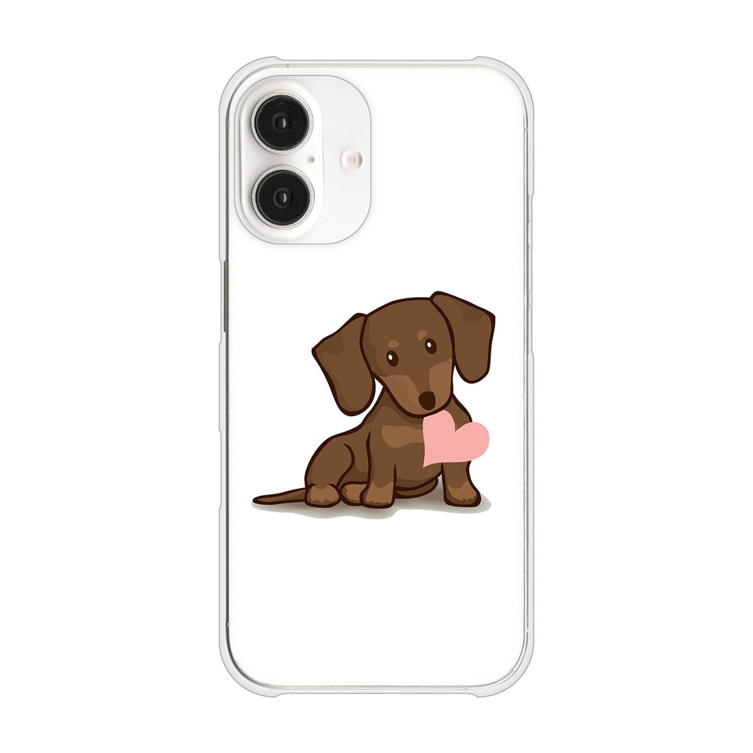 iPhone16 高画質仕上げ 背面印刷 ハードケース 【394 I love ダックス】