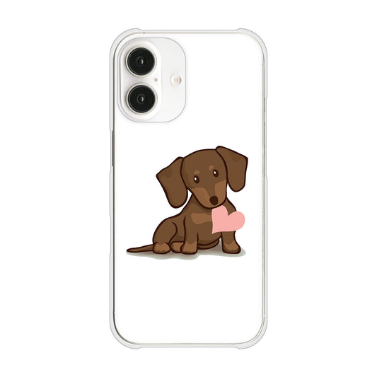 iPhone16 高画質仕上げ 背面印刷 ハードケース 【394 I love ダックス】
