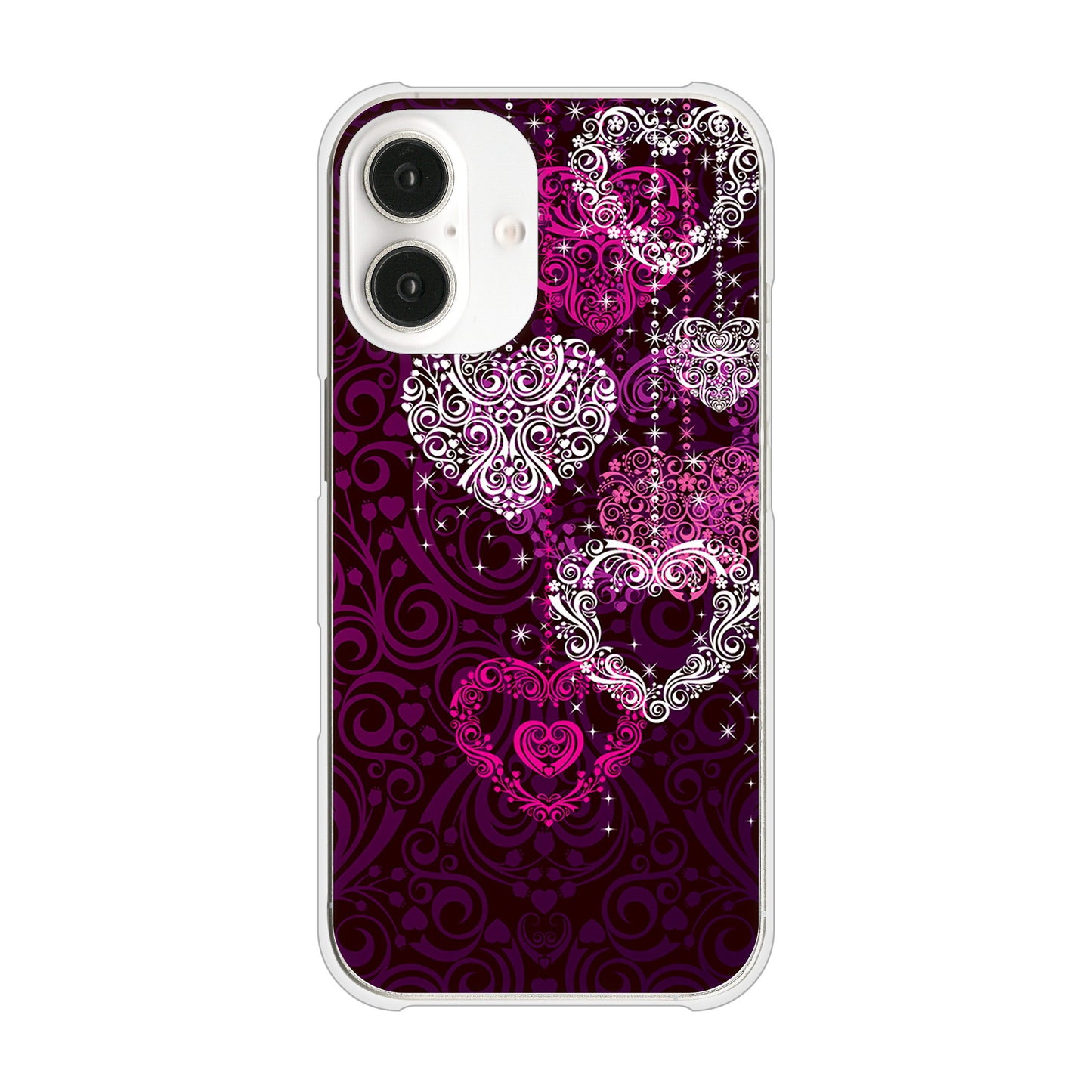 iPhone16 高画質仕上げ 背面印刷 ハードケースきらめきハート