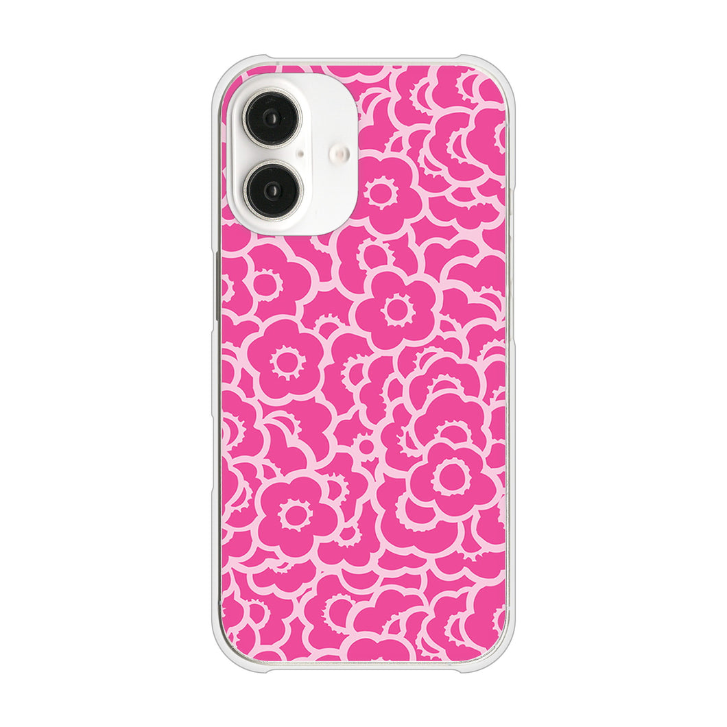 iPhone16 高画質仕上げ 背面印刷 ハードケース 【716 ピンクフラワー】