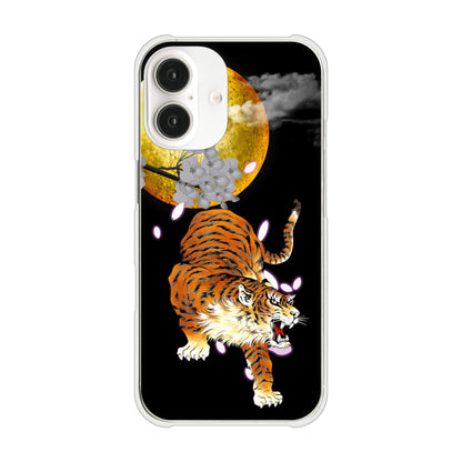iPhone16 高画質仕上げ 背面印刷 ハードケース月とタイガー