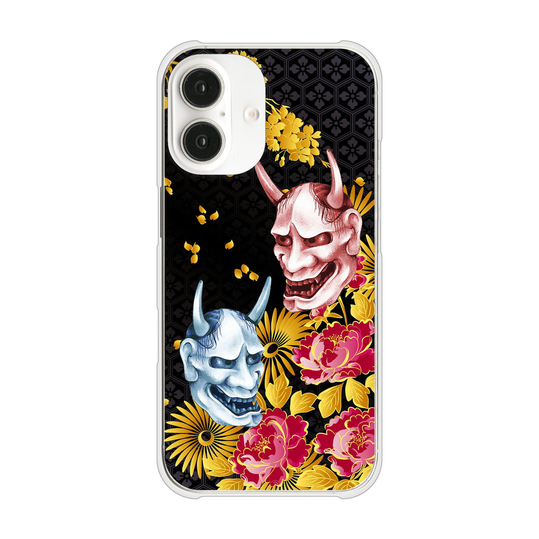 iPhone16 高画質仕上げ 背面印刷 ハードケース 【1024 般若と牡丹2】