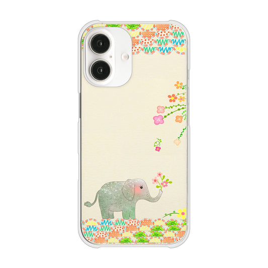 iPhone16 高画質仕上げ 背面印刷 ハードケース 【1039 お散歩ゾウさん】