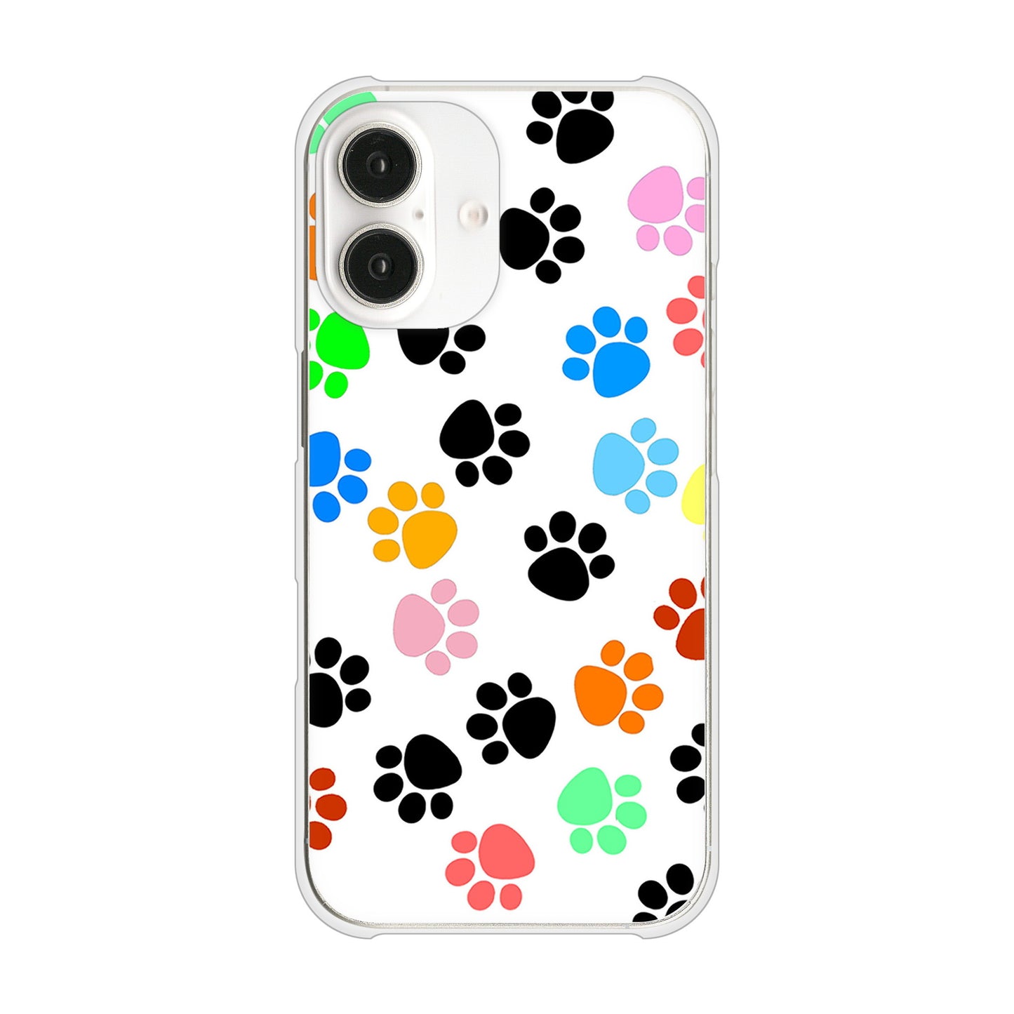 iPhone16 高画質仕上げ 背面印刷 ハードケース 【1108 あしあとカラフル】