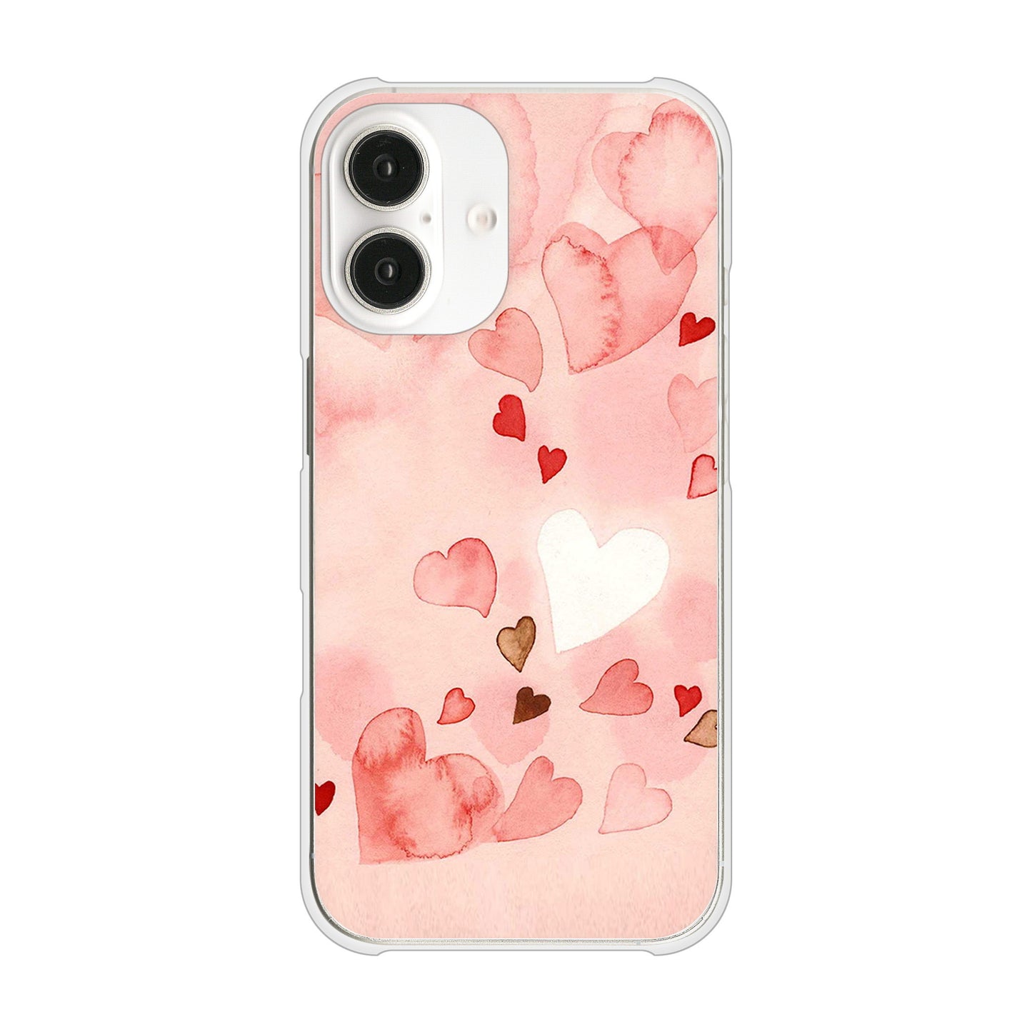 iPhone16 高画質仕上げ 背面印刷 ハードケース 【1125 ハートの和紙】