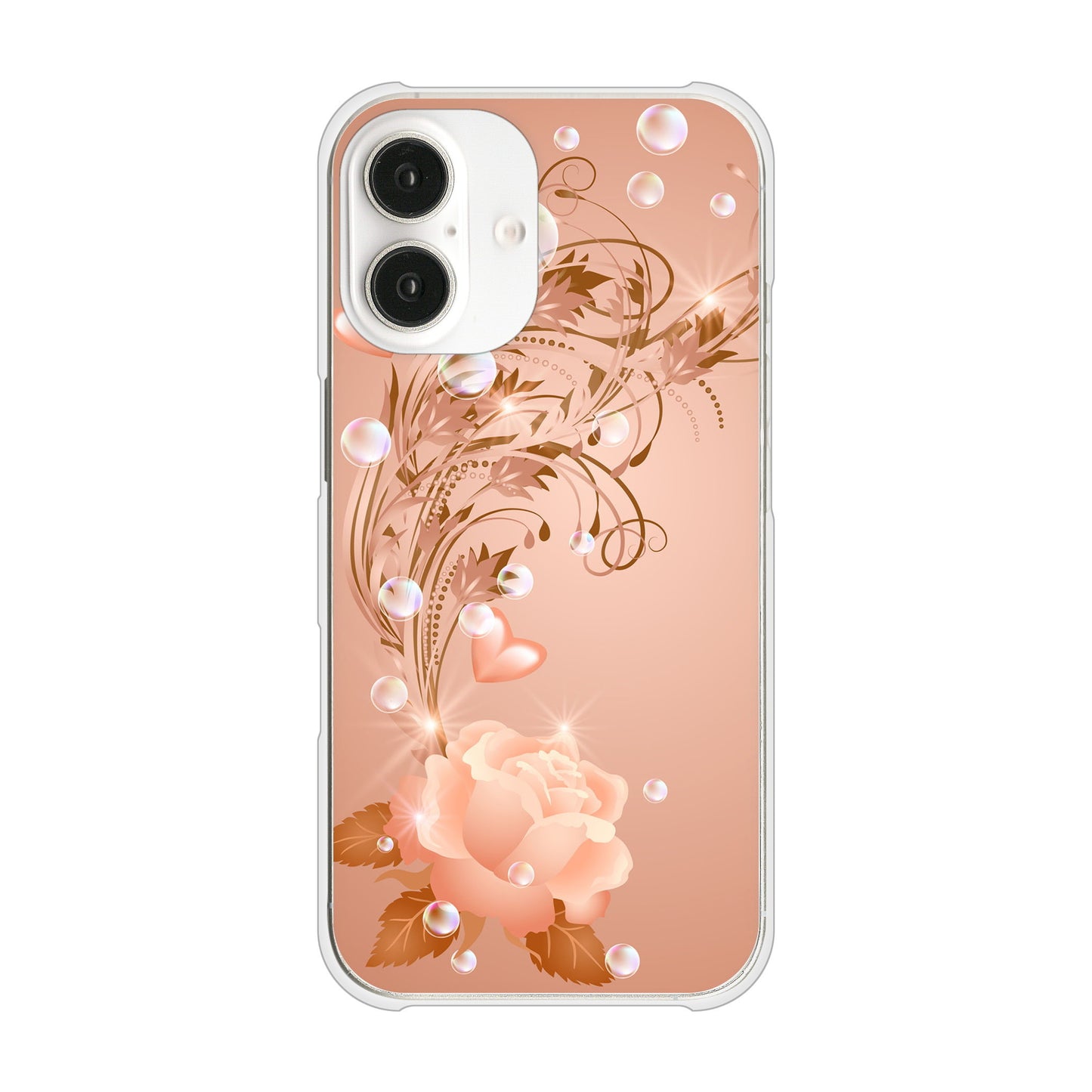 iPhone16 高画質仕上げ 背面印刷 ハードケースロマンチックなバラ