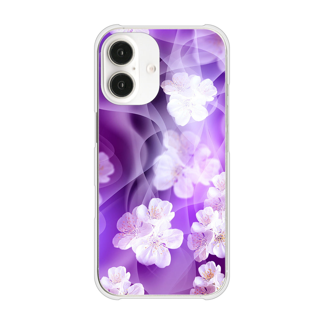 iPhone16 高画質仕上げ 背面印刷 ハードケース 【1211 桜とパープルの風】