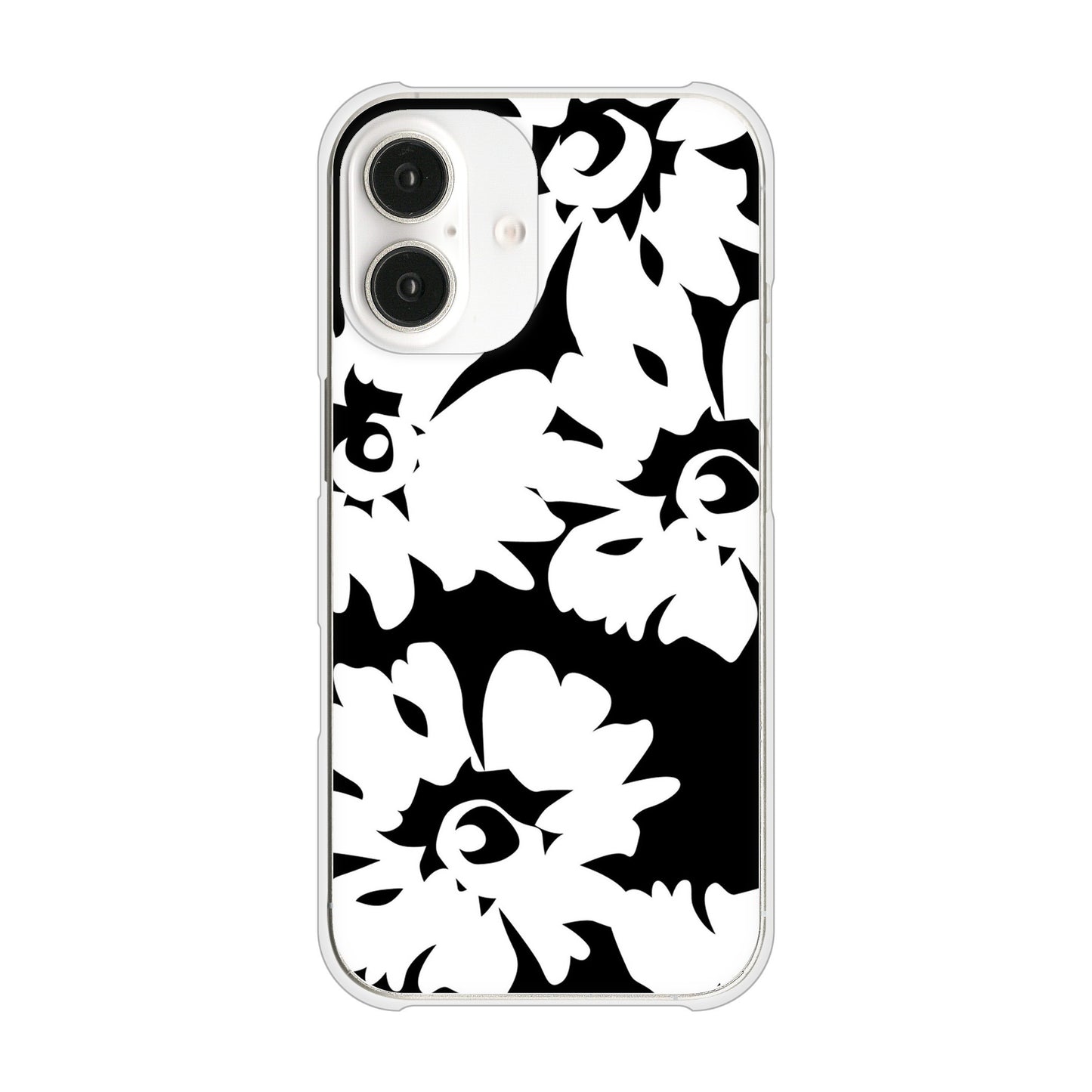 iPhone16 高画質仕上げ 背面印刷 ハードケース 【1215 モダンフラワー】