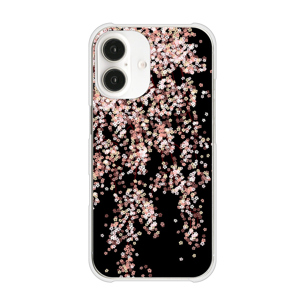 iPhone16 高画質仕上げ 背面印刷 ハードケース 【1244 しだれ桜】