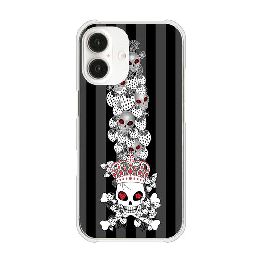 iPhone16 高画質仕上げ 背面印刷 ハードケースむかいあぐる 苺骸骨王冠蔦
