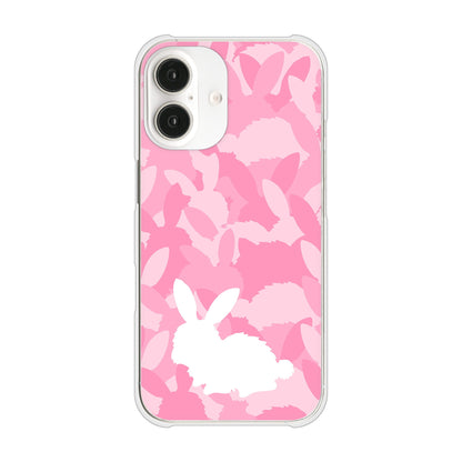 iPhone16 高画質仕上げ 背面印刷 ハードケースむかいあぐる うさぎ迷彩風