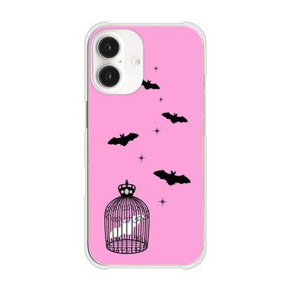 iPhone16 高画質仕上げ 背面印刷 ハードケースむかいあぐる こうもりの王冠鳥かご