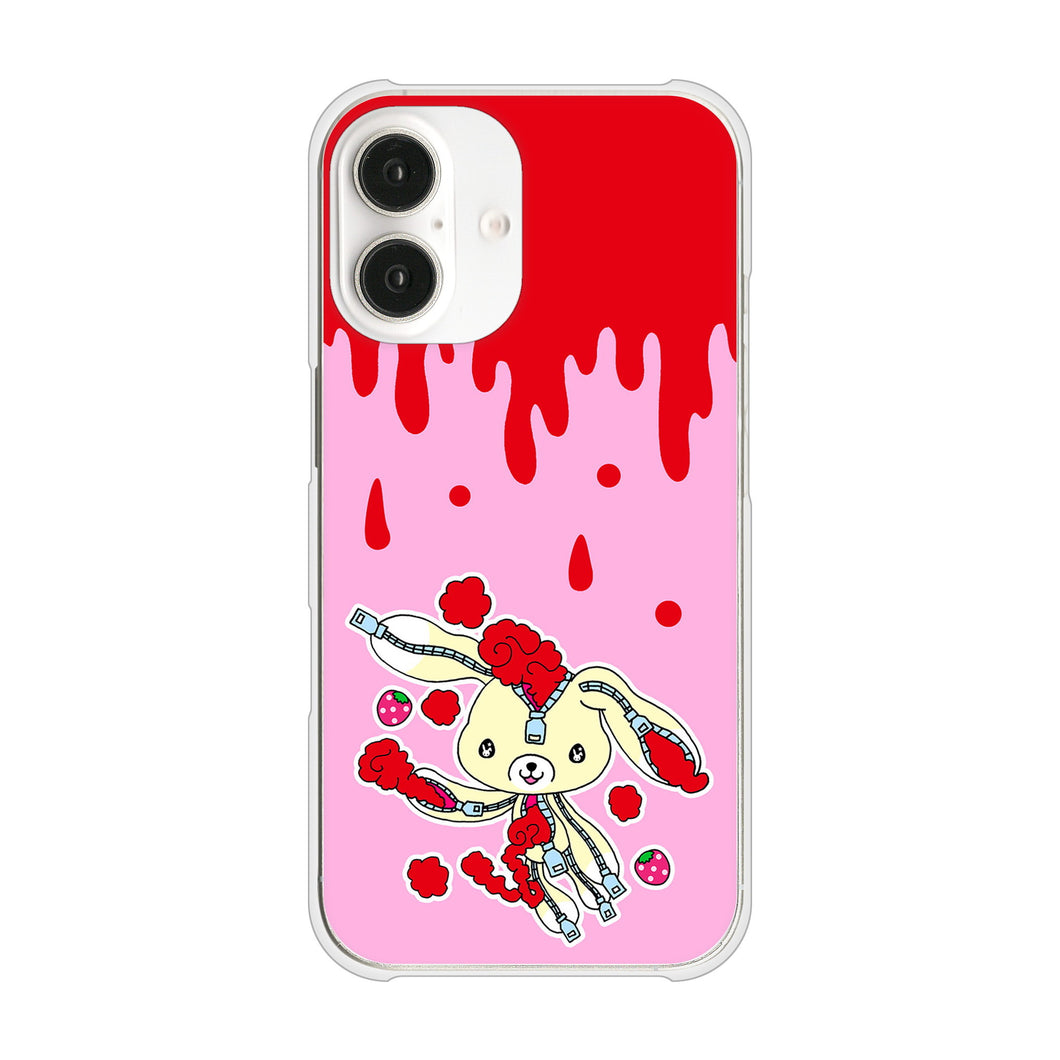 iPhone16 高画質仕上げ 背面印刷 ハードケースむかいあぐる ジッパーうさぎのジッピョン