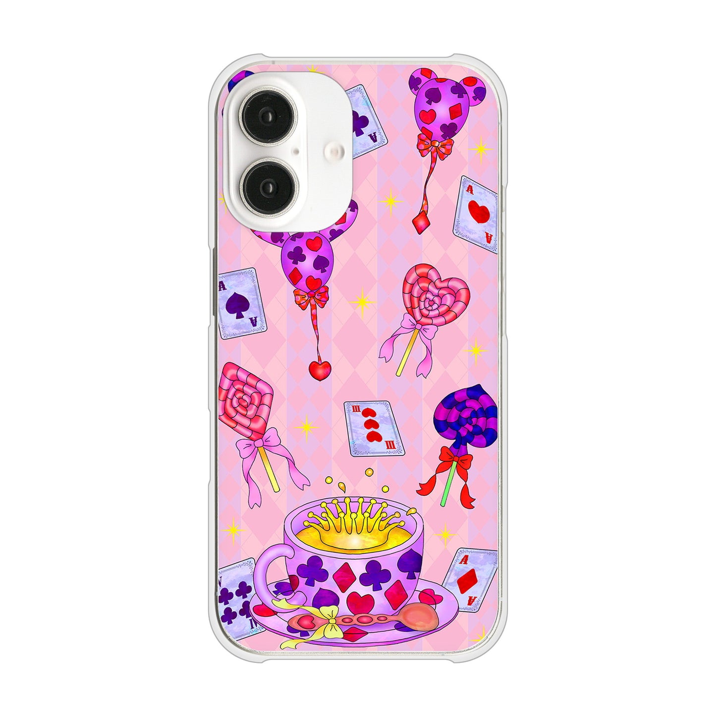 iPhone16 高画質仕上げ 背面印刷 ハードケースむかいあぐる トランプティー