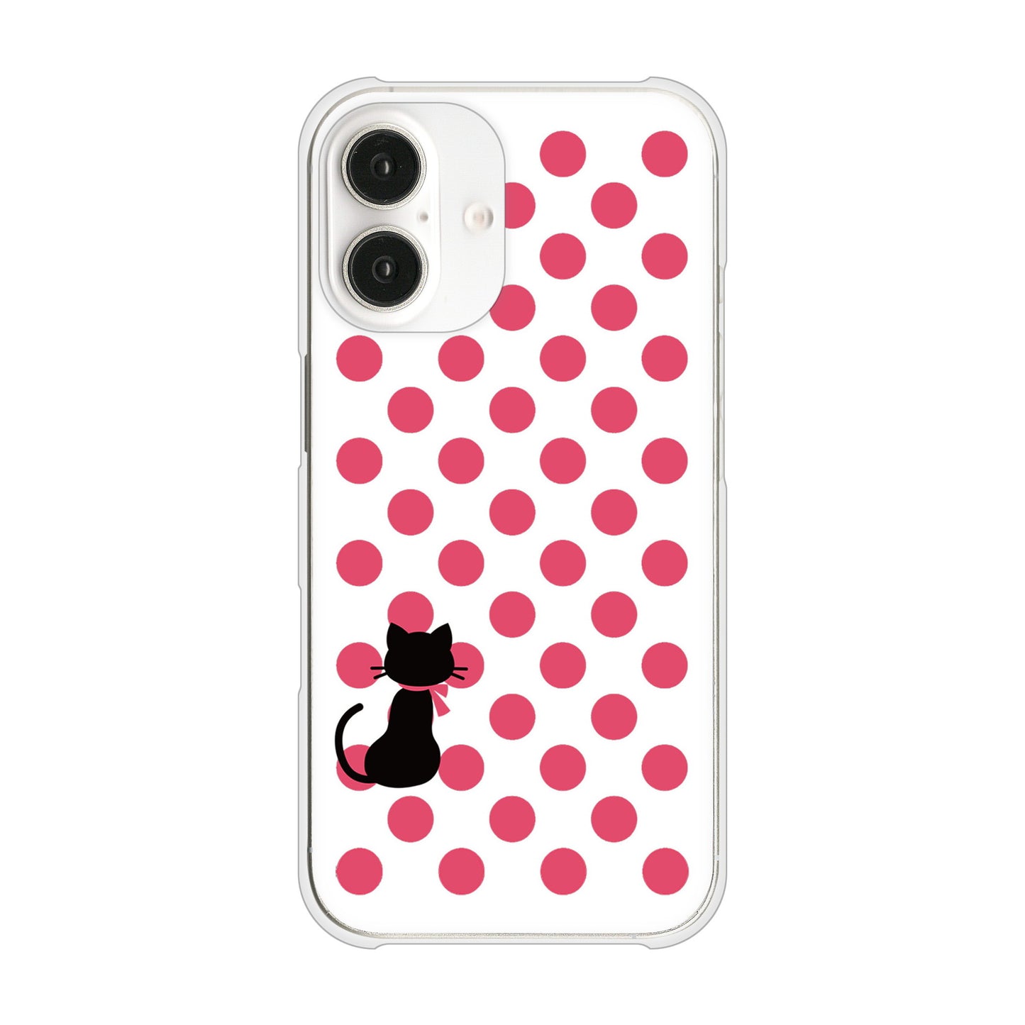 iPhone16 高画質仕上げ 背面印刷 ハードケースネコとシンプルミルキー