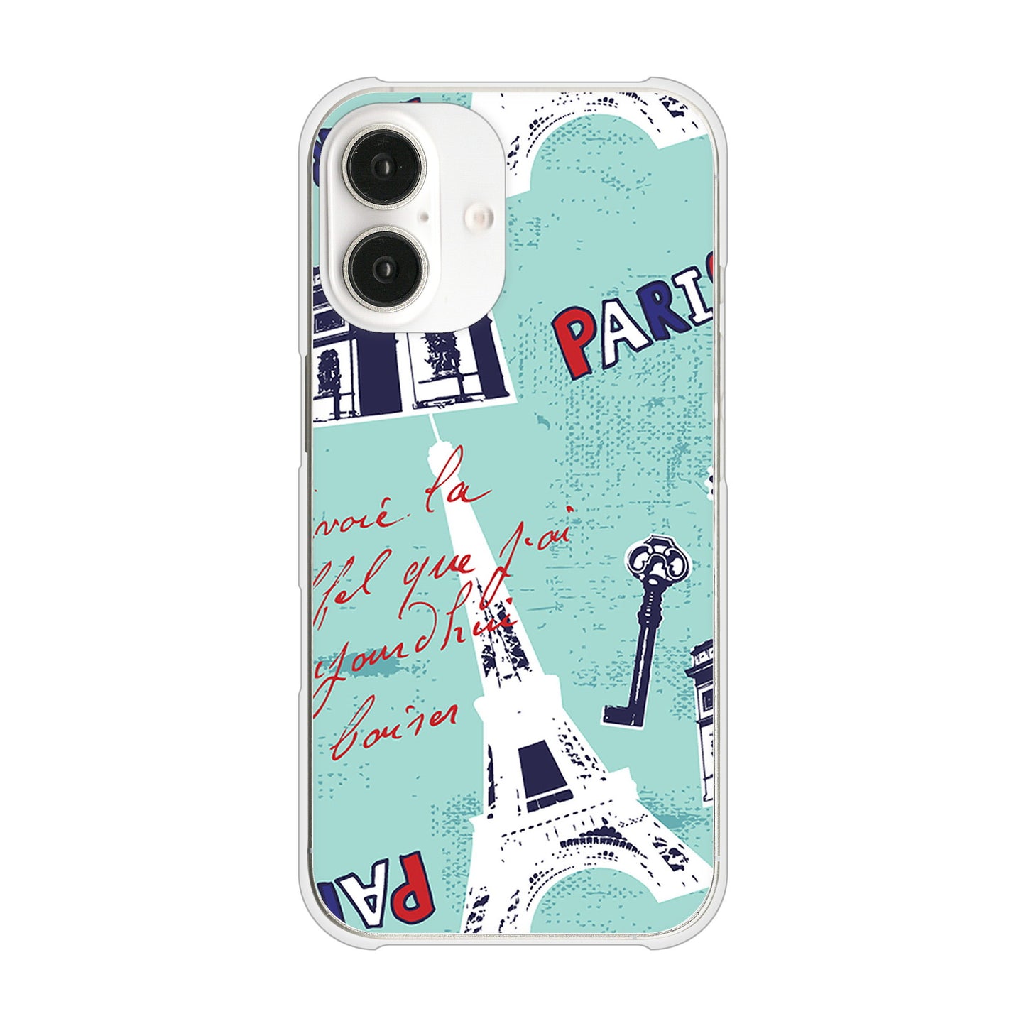 iPhone16 高画質仕上げ 背面印刷 ハードケースビューティフルパリレッド