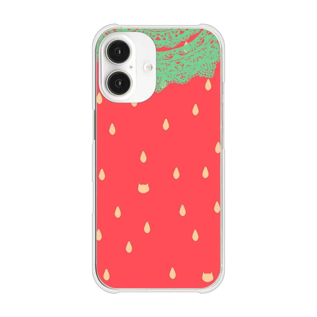 iPhone16 高画質仕上げ 背面印刷 ハードケース 【MI800 strawberry ストロベリー】