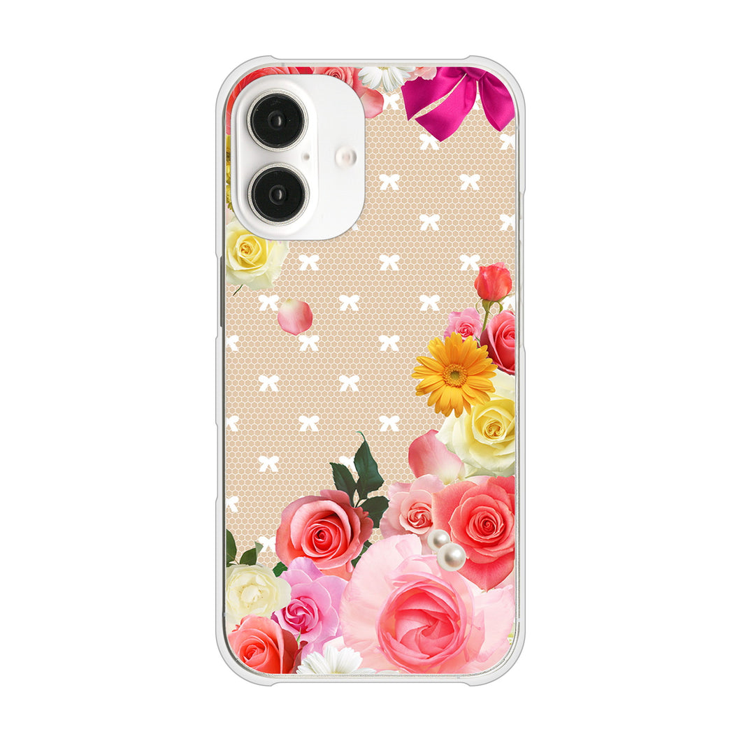 iPhone16 高画質仕上げ 背面印刷 ハードケースロマンチックなバラ
