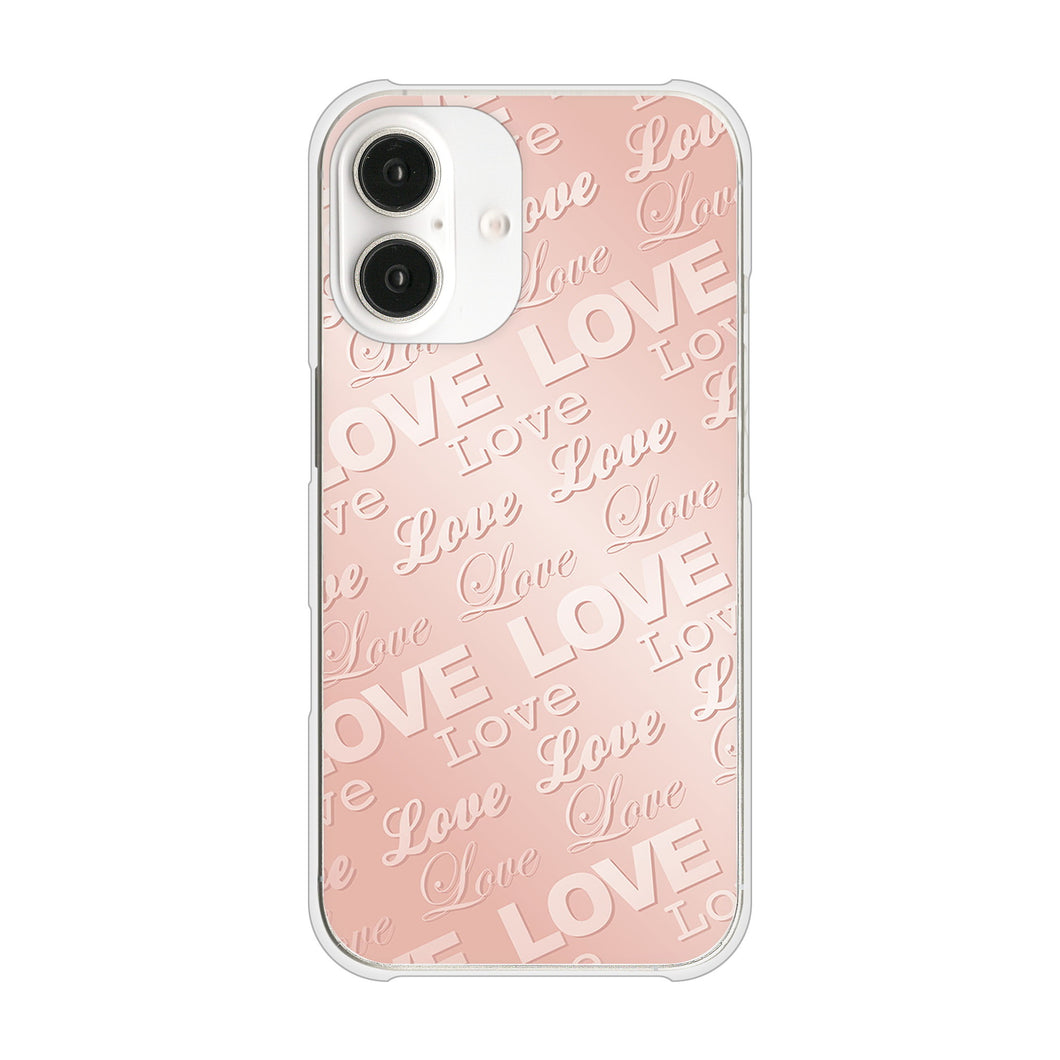 iPhone16 高画質仕上げ 背面印刷 ハードケースエンボス風LOVEリンク