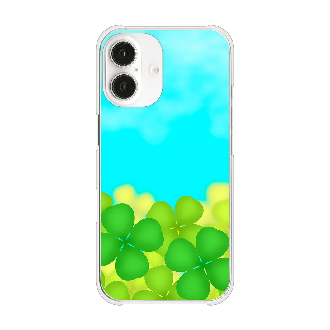 iPhone16 高画質仕上げ 背面印刷 ハードケース 【VA820 四葉のクローバー畑】