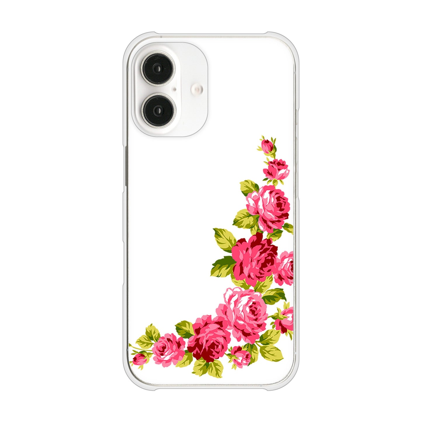 iPhone16 高画質仕上げ 背面印刷 ハードケースロマンチックなバラ
