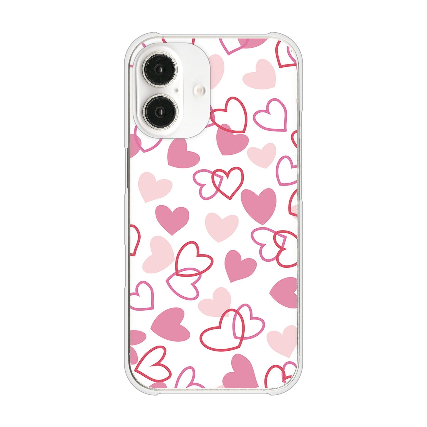 iPhone16 高画質仕上げ 背面印刷 ハードケースハートがいっぱい