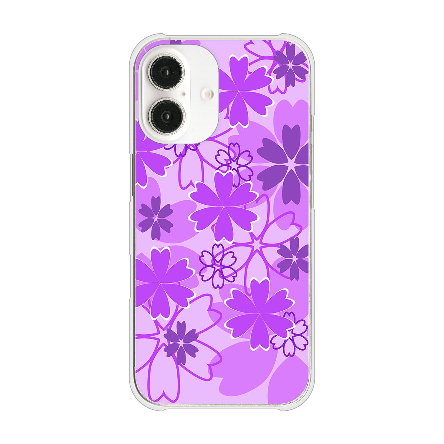 iPhone16 高画質仕上げ 背面印刷 ハードケース重なり合う花