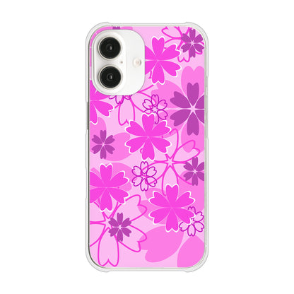 iPhone16 高画質仕上げ 背面印刷 ハードケース重なり合う花