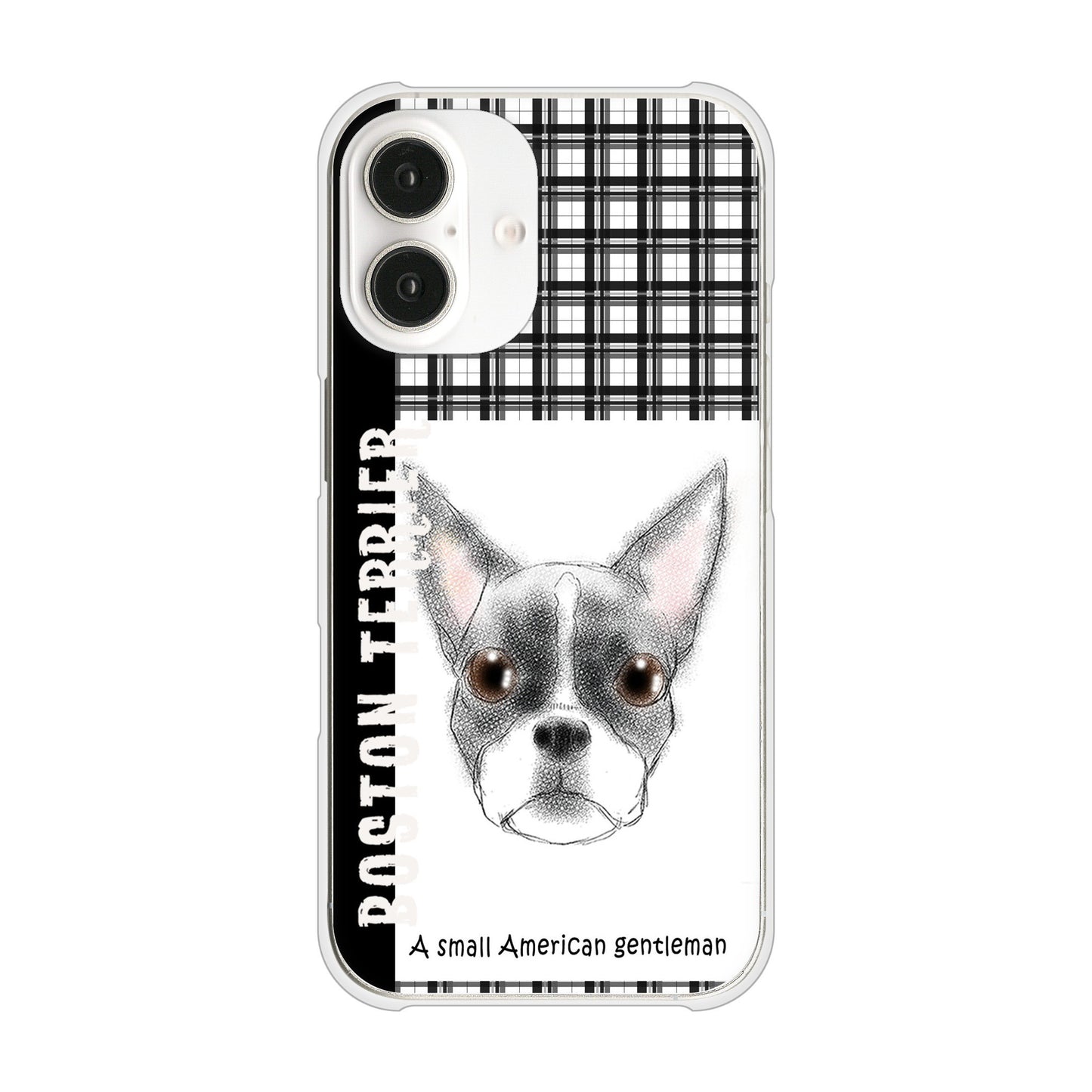 iPhone16 高画質仕上げ 背面印刷 ハードケースボストンテリア