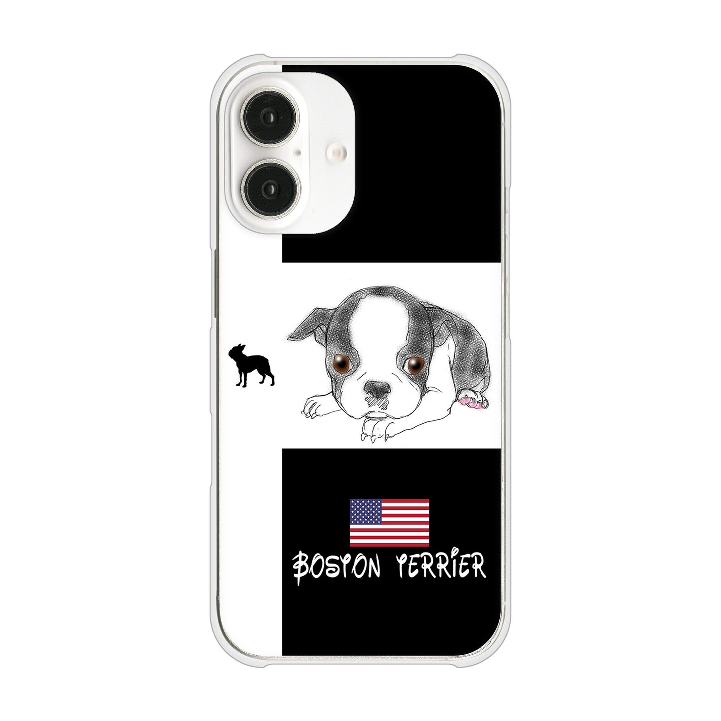 iPhone16 高画質仕上げ 背面印刷 ハードケースボストンテリア