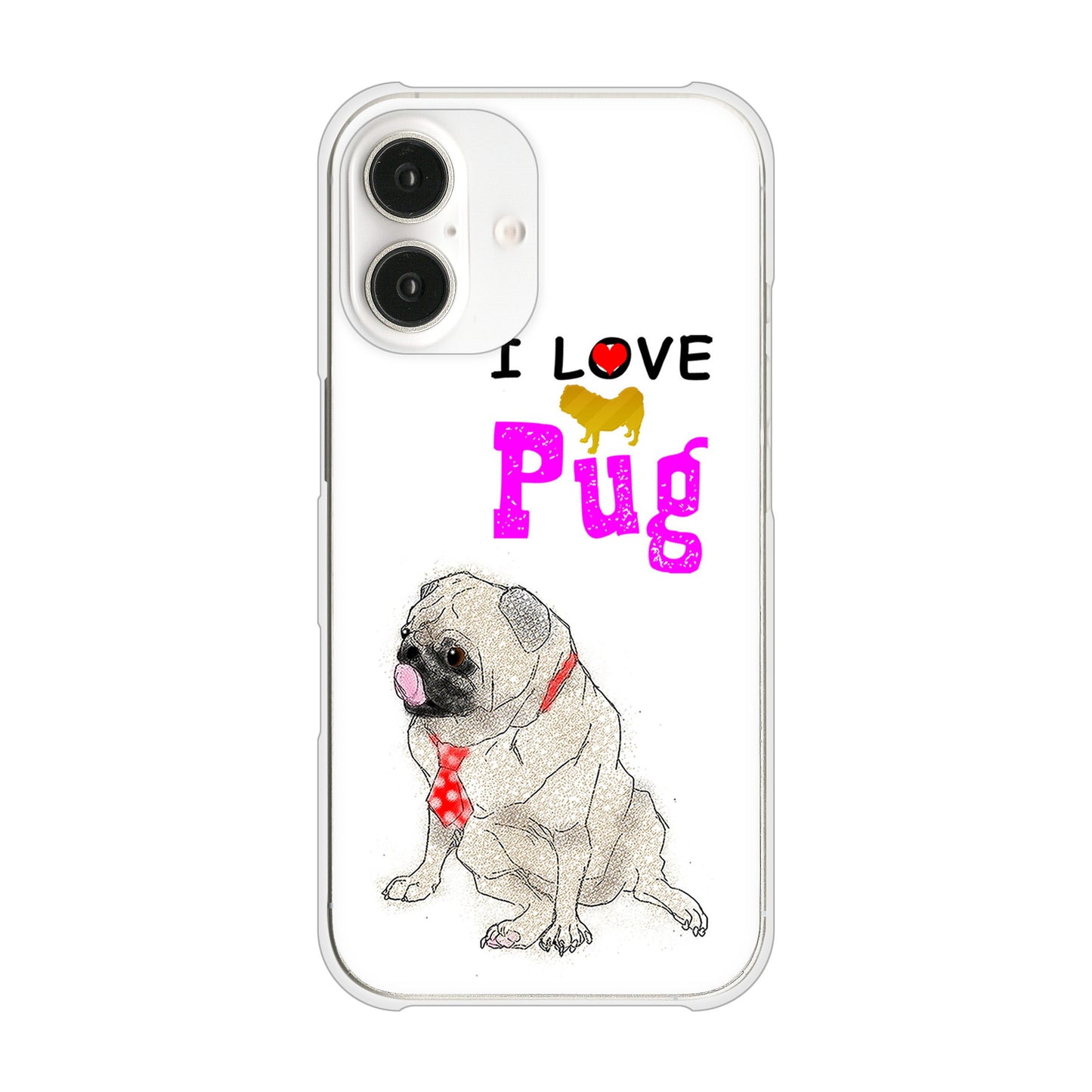 iPhone16 高画質仕上げ 背面印刷 ハードケースパグ