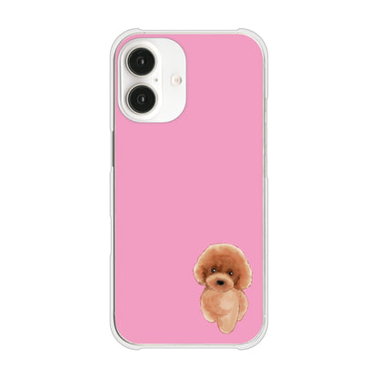 iPhone16 高画質仕上げ 背面印刷 ハードケーストイプードルレッド