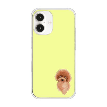 iPhone16 高画質仕上げ 背面印刷 ハードケーストイプードルレッド