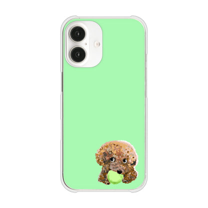 iPhone16 高画質仕上げ 背面印刷 ハードケーストイプードル＆ボール