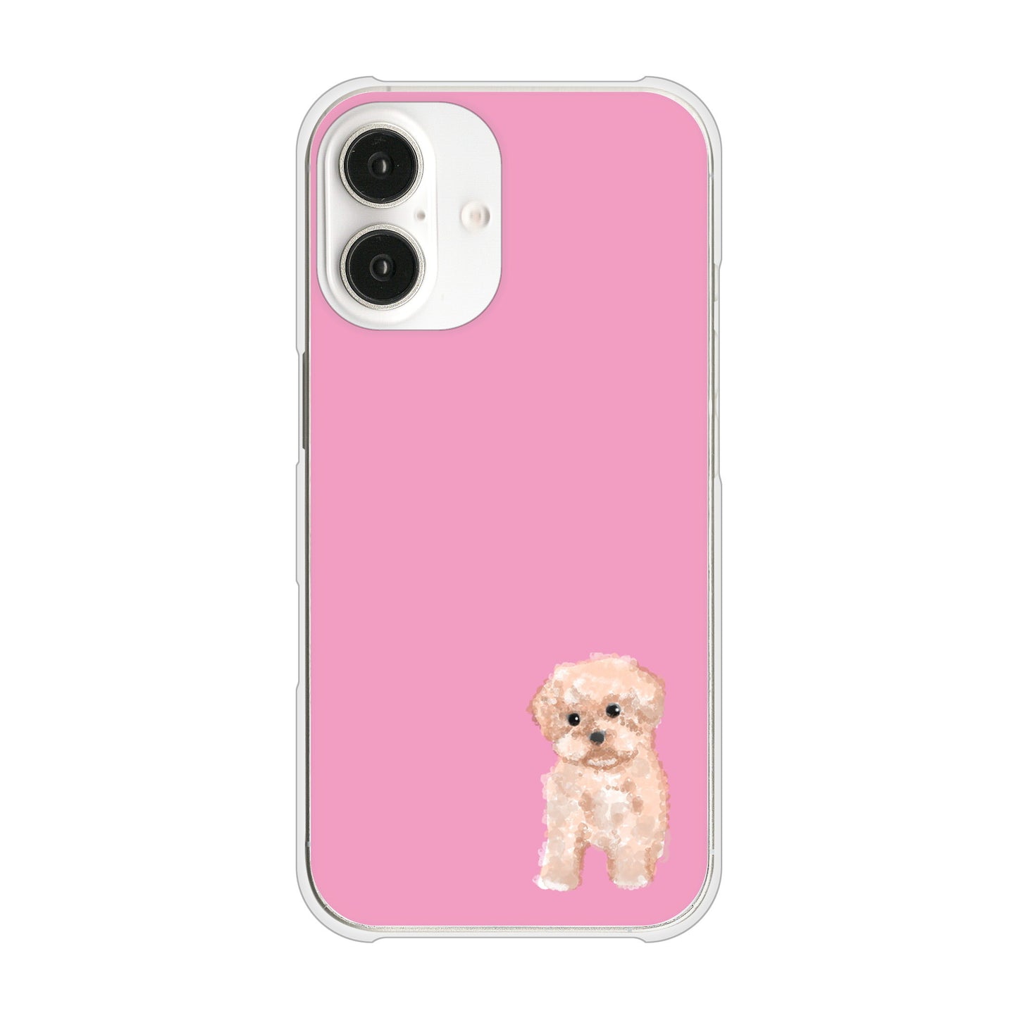 iPhone16 高画質仕上げ 背面印刷 ハードケーストイプードルアプリコット