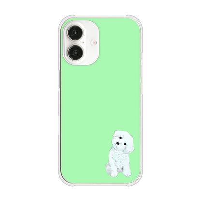 iPhone16 高画質仕上げ 背面印刷 ハードケーストイプードルホワイト
