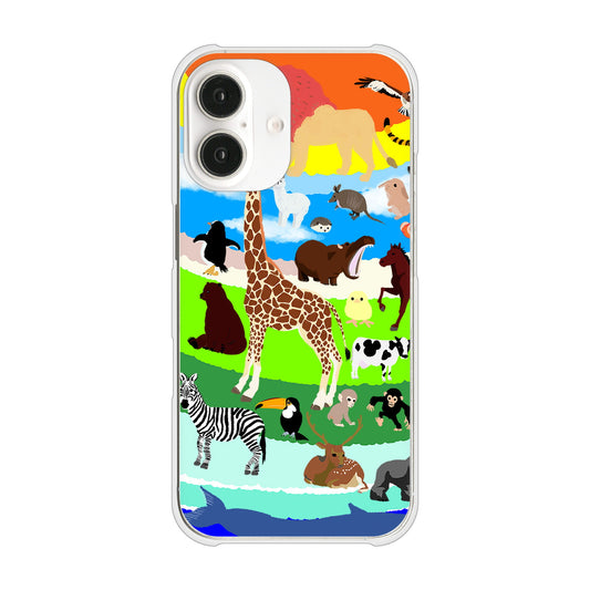 iPhone16 高画質仕上げ 背面印刷 ハードケース 【YJ201 アニマルプラネット】