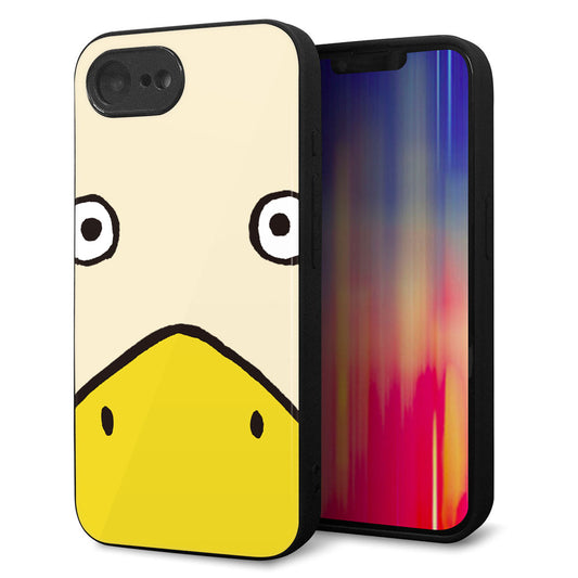 iPhone16e 強化ガラス＆TPUスマホケース ガラプリ【347 あひる】
