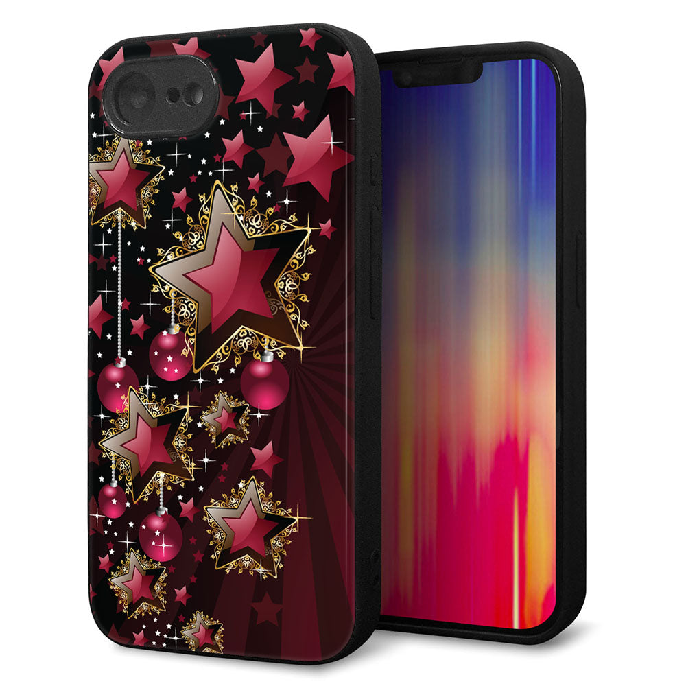 iPhone16e 強化ガラス＆TPUスマホケース ガラプリ【434 星の壁】