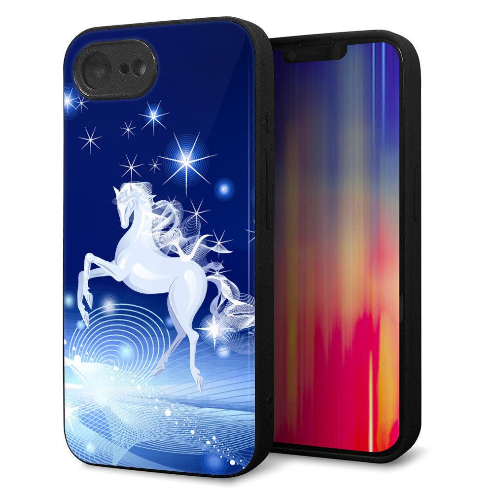iPhone16e 強化ガラス＆TPUスマホケース ガラプリ【436 ペガサス】