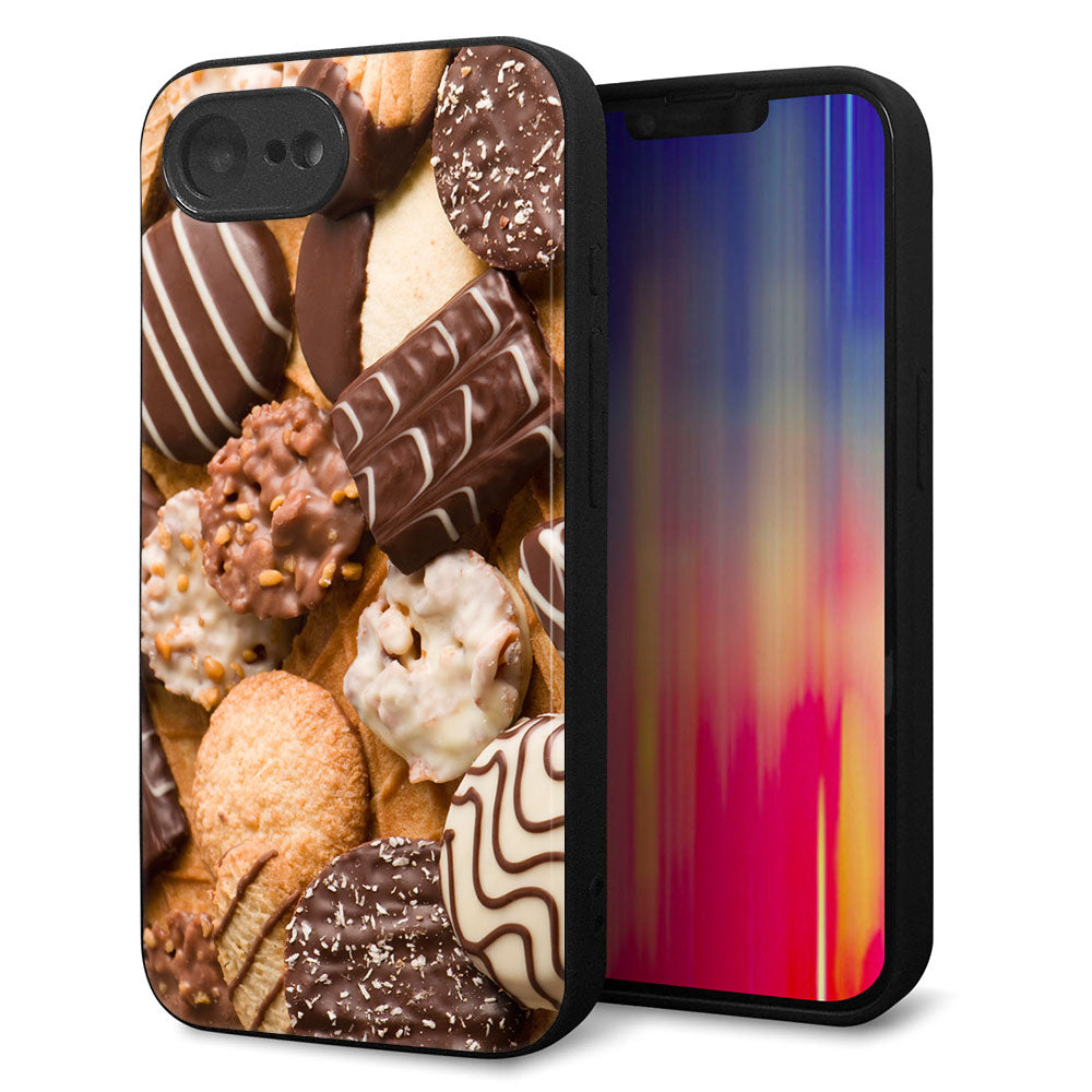 iPhone16e 強化ガラス＆TPUスマホケース ガラプリ【442 クッキー mix】