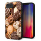 iPhone16e 強化ガラス＆TPUスマホケース ガラプリ【442 クッキー mix】