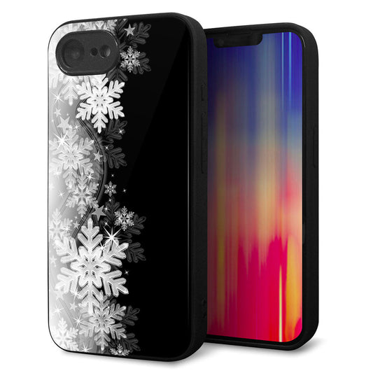 iPhone16e 強化ガラス＆TPUスマホケース ガラプリ【603 白銀と闇】